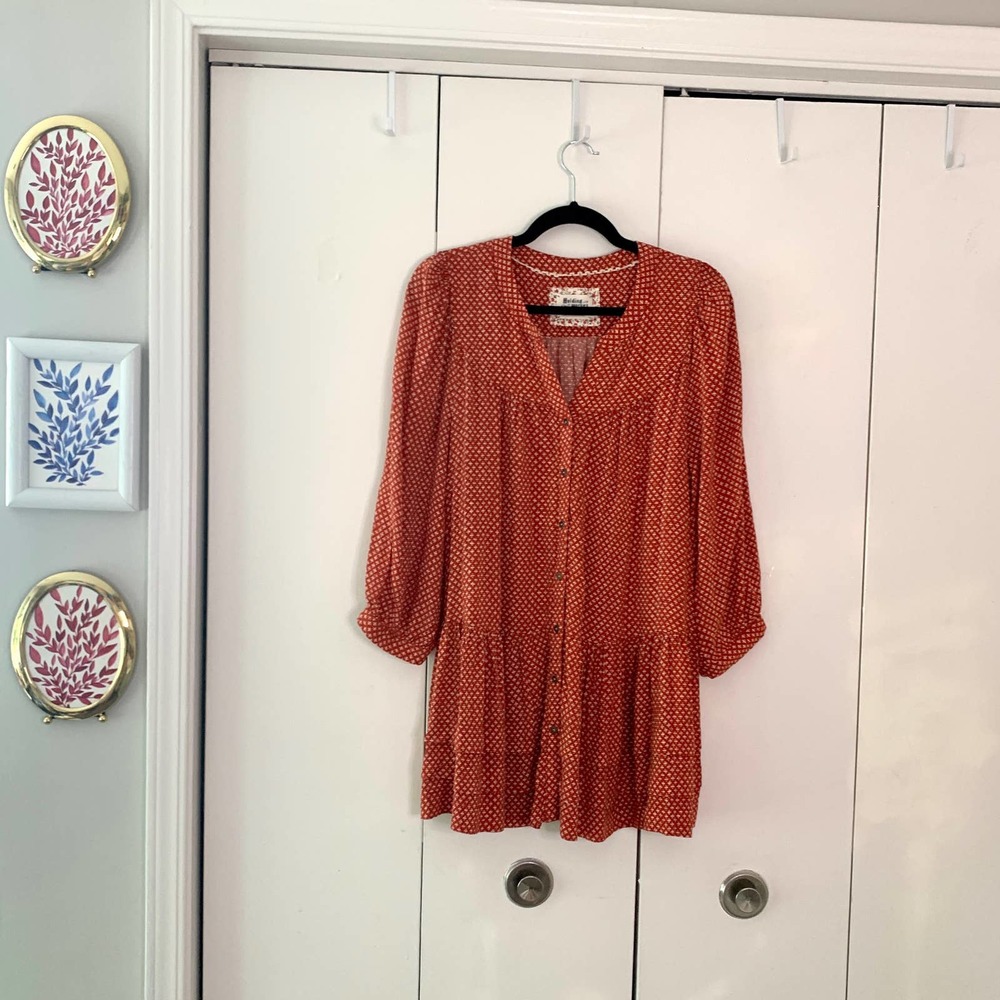 Rust Holding Horses Dress Size S